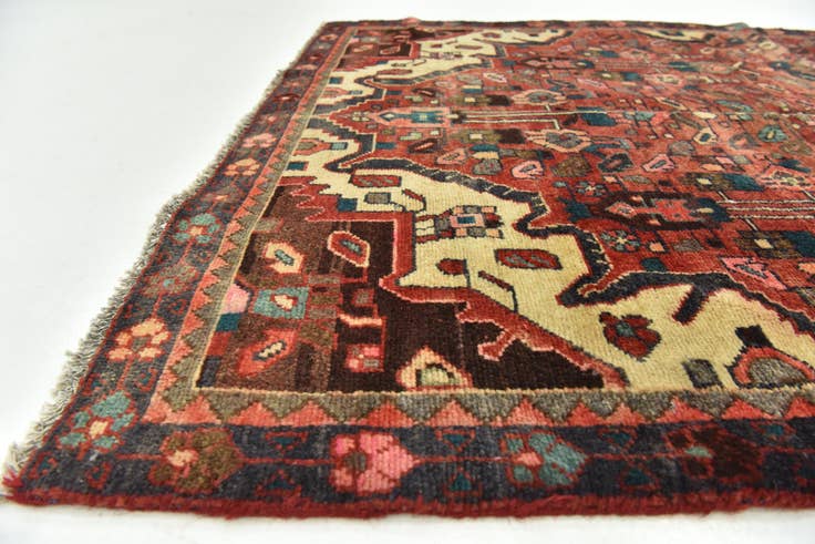 Detail image of 4' x 10' Hand Knotted Hossainabad Persian Wool Runner Rug