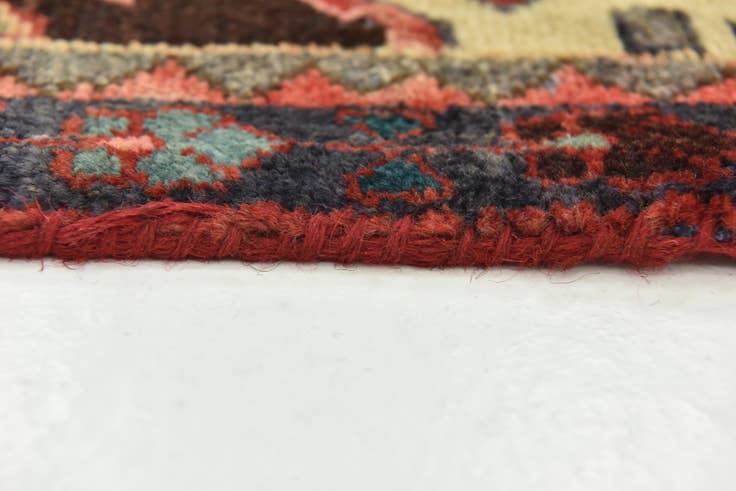 Detail image of 4' x 10' Hand Knotted Hossainabad Persian Wool Runner Rug