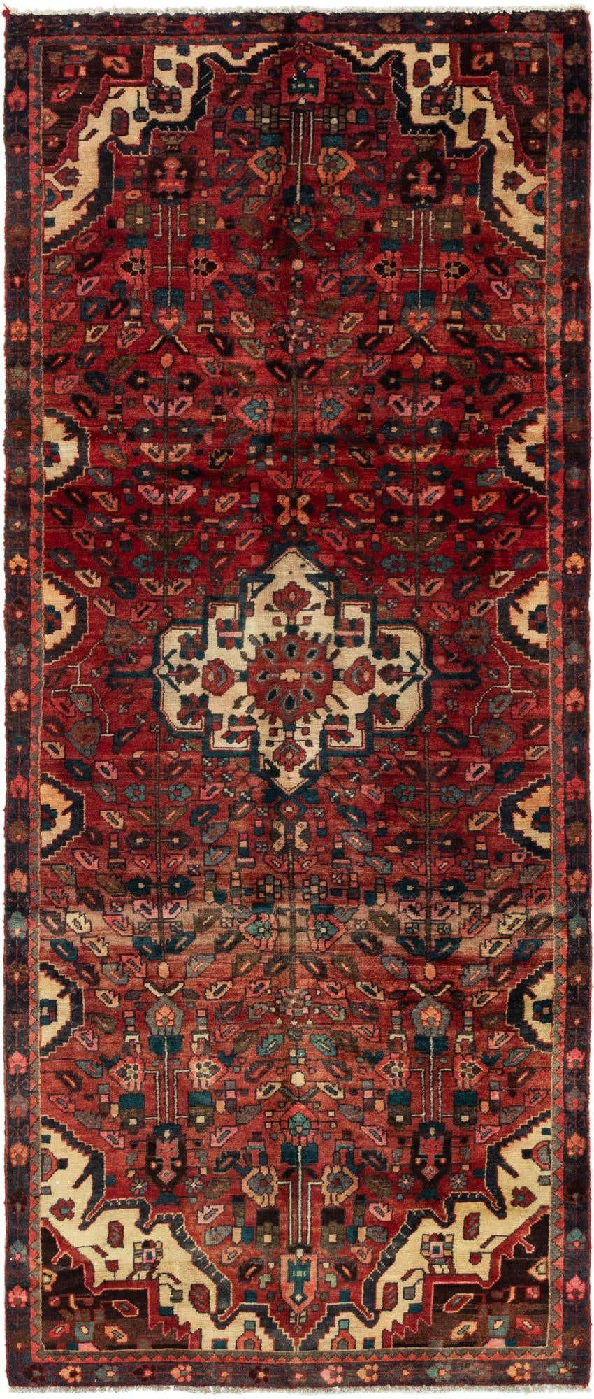 4' x 10' Hand Knotted Hossainabad Persian Wool Runner Rug