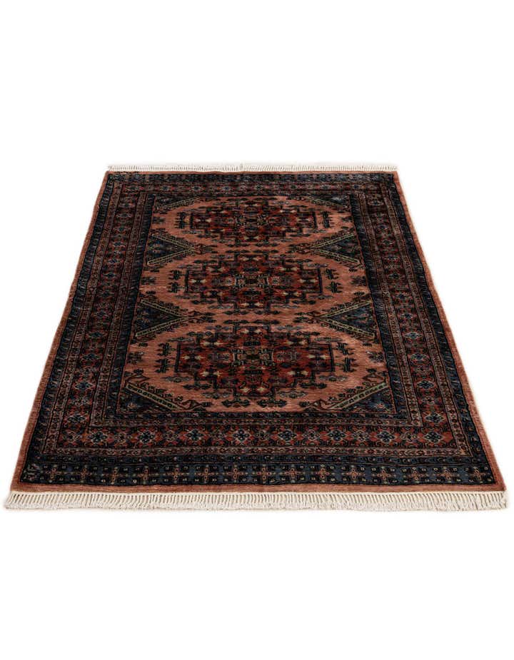 4' 4 x 5' 11 Hand Knotted Bokhara Oriental Wool Rug
