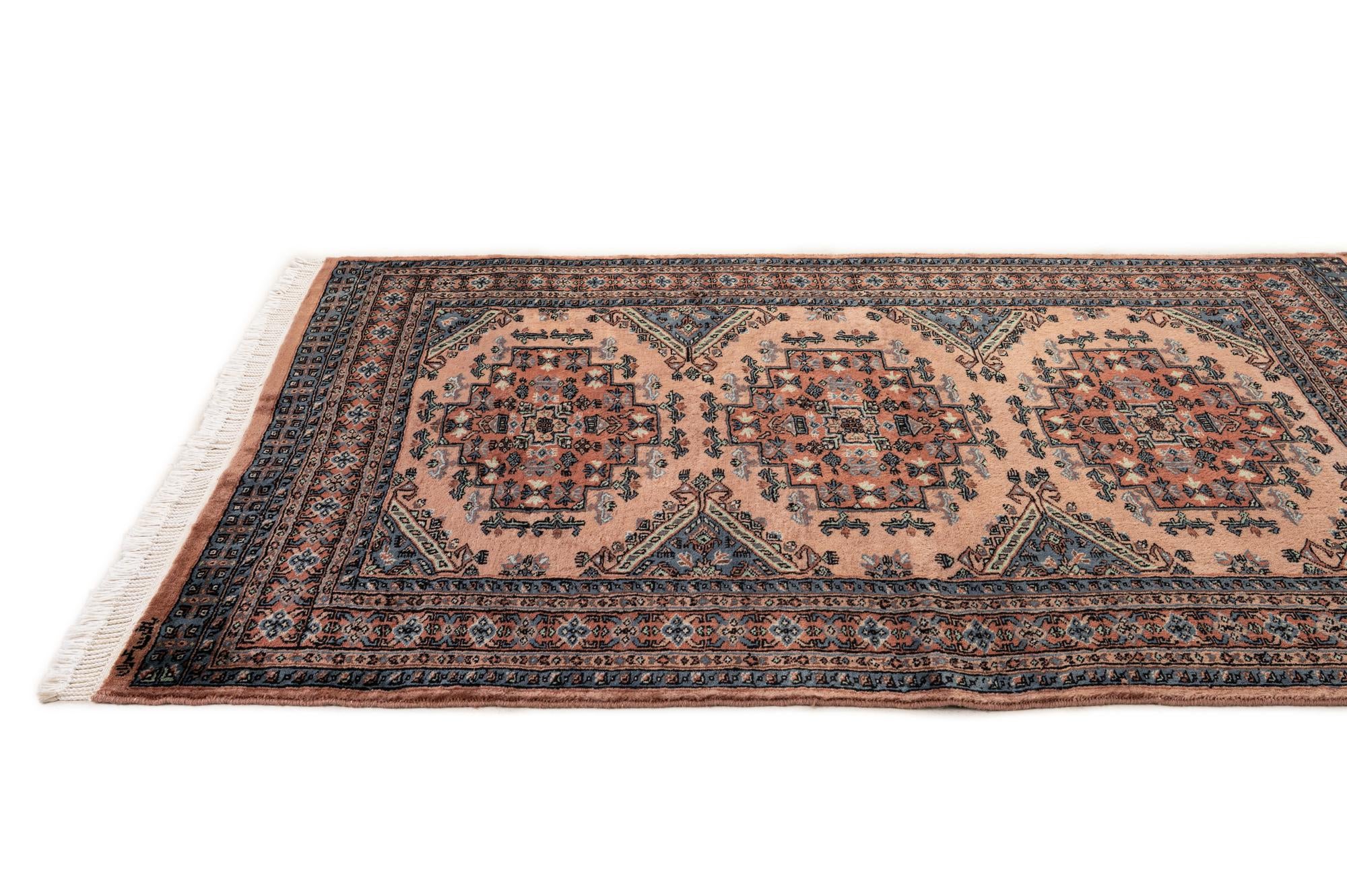 4' 4 x 5' 11 Hand Knotted Bokhara Oriental Wool Rug