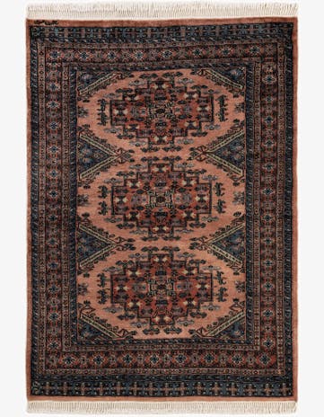 4' 4 x 5' 11 Hand Knotted Bokhara Oriental Wool Rug