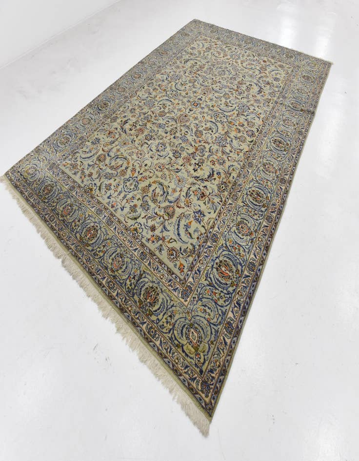 Detail image of 9' x 12' 9 Hand Knotted Kashan Persian Wool Rug