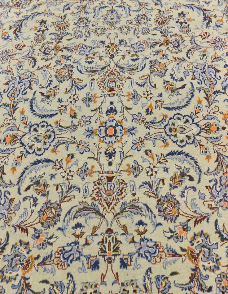 Detail image of 9' x 12' 9 Hand Knotted Kashan Persian Wool Rug