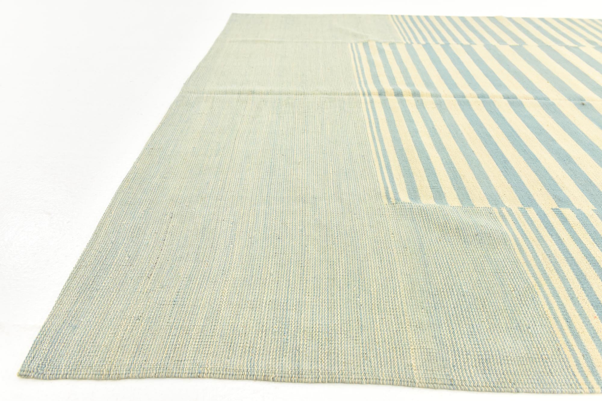 5' 10 x 7' 8 Hand Woven Kilim Modern Wool Rug