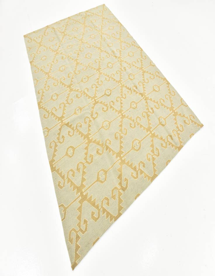 Detail image of 6' 2 x 8' 9  Hand Woven Kilim Modern Wool Rug