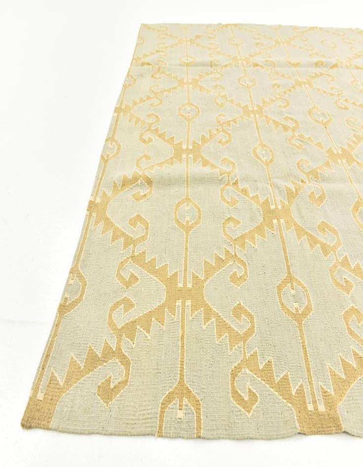 Detail image of 6' 2 x 8' 9  Hand Woven Kilim Modern Wool Rug