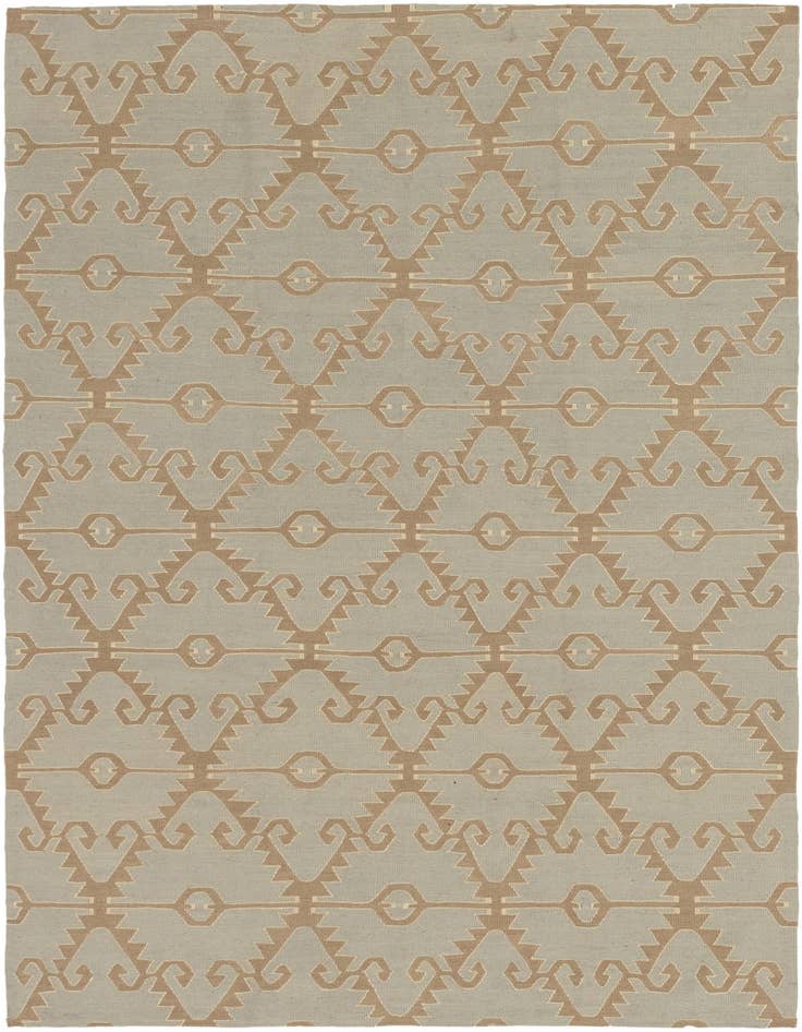 Detail image of 6' 2 x 8' 9 Hand Woven Kilim Modern Wool Rug