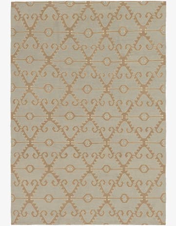 6' 2 x 8' 9 Hand Woven Kilim Modern Wool Rug