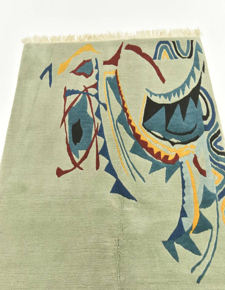 Detail image of 4' 7 x 6' 8 Hand Knotted Nepal Wool Rug