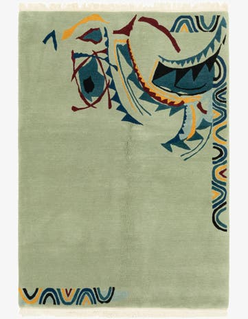 4' 7 x 6' 8 Hand Knotted Nepal Wool Rug