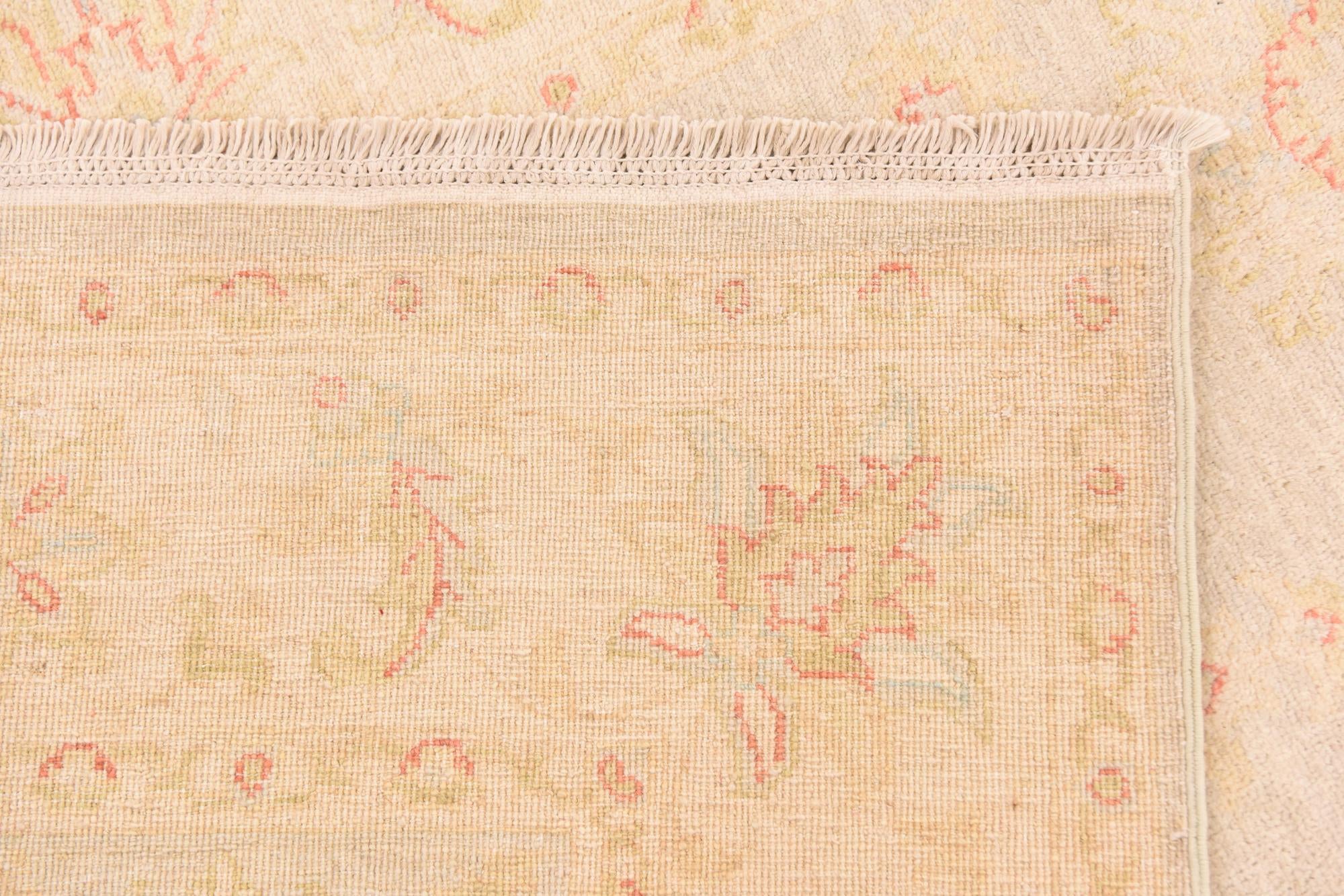 5' 3 x 8' 2 Hand Knotted Peshawar Ziegler Rug