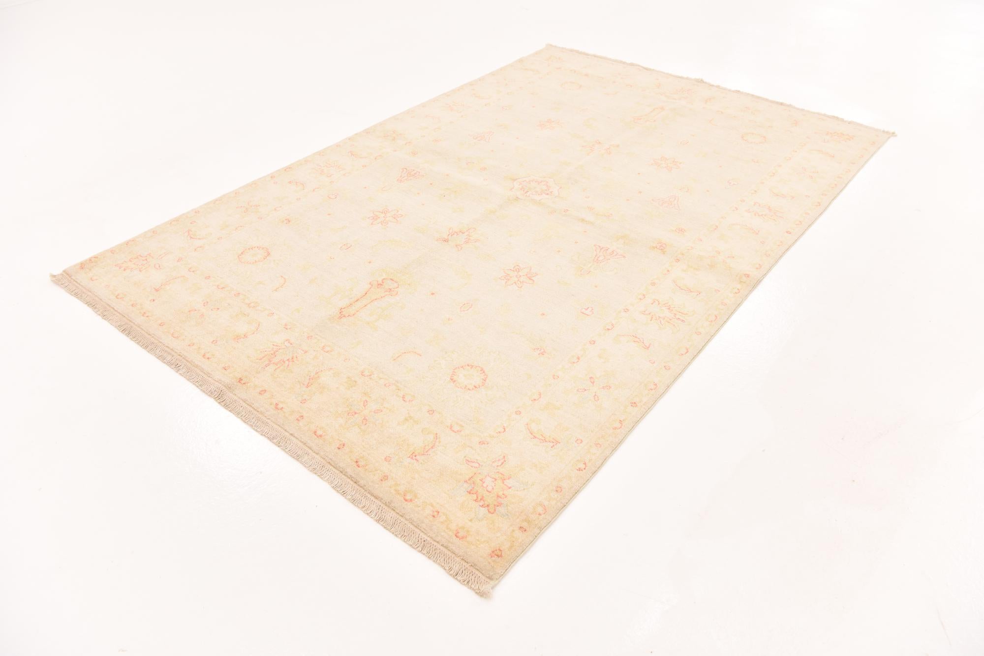 5' 3 x 8' 2 Hand Knotted Peshawar Ziegler Rug