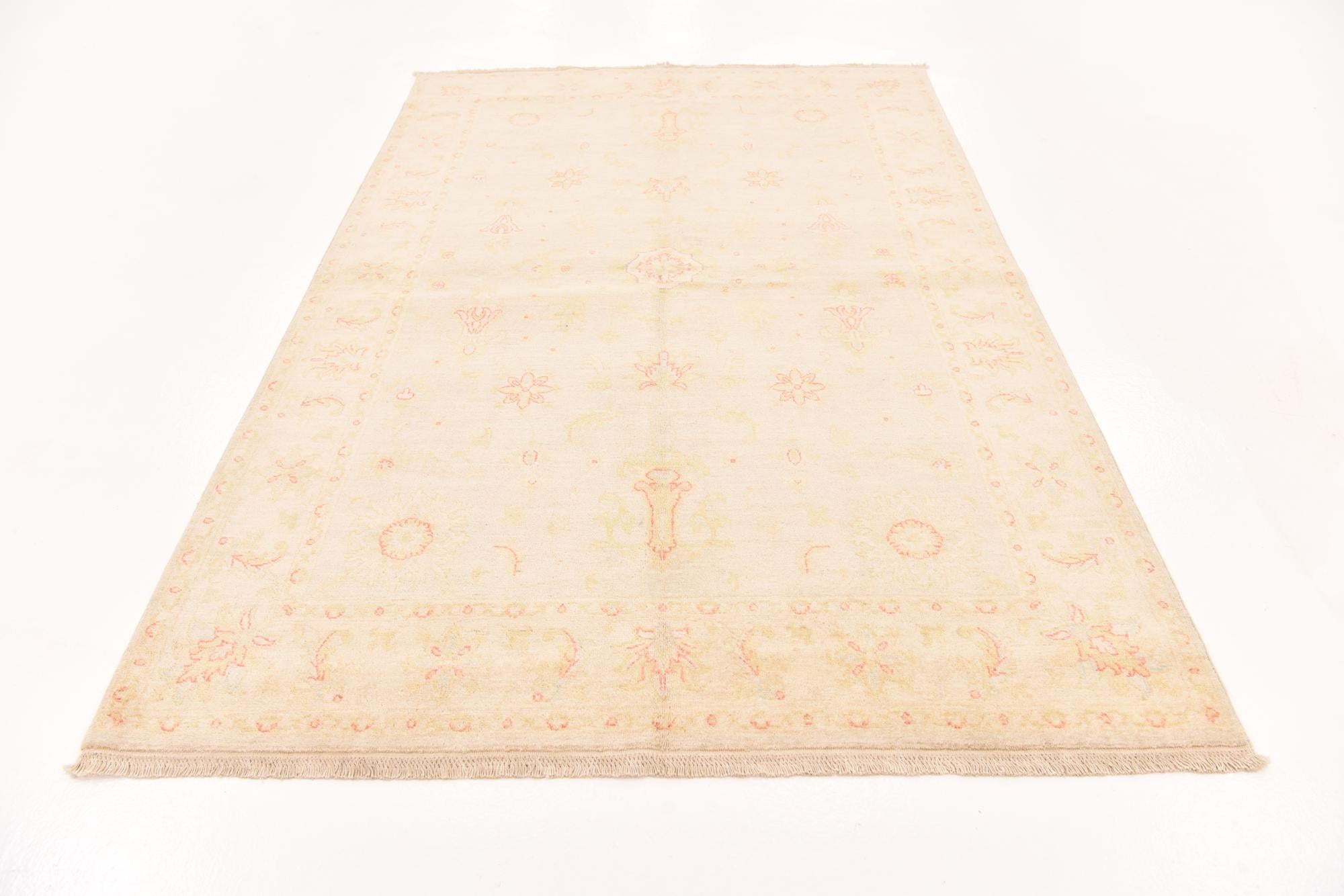 5' 3 x 8' 2 Hand Knotted Peshawar Ziegler Rug