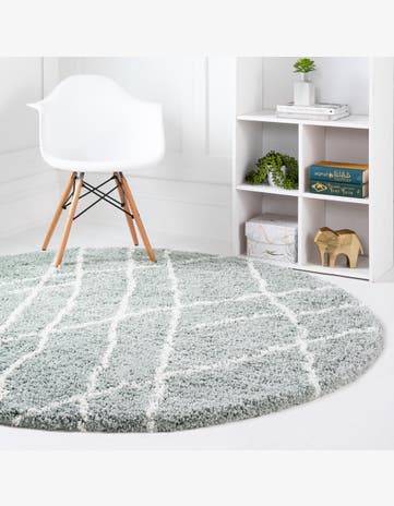 Sage Green Soft Touch Shag Round Rug