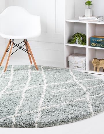 5' 3 x 5' 3 Soft Touch Shag Round Rug