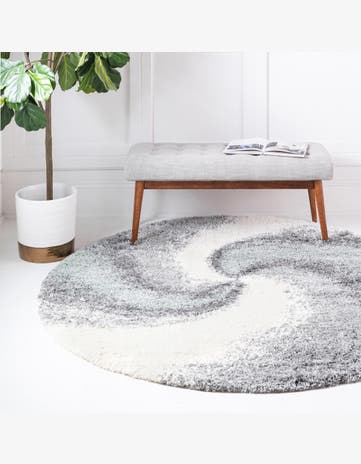 5' 3 x 5' 3 Soft Touch Shag Round Rug