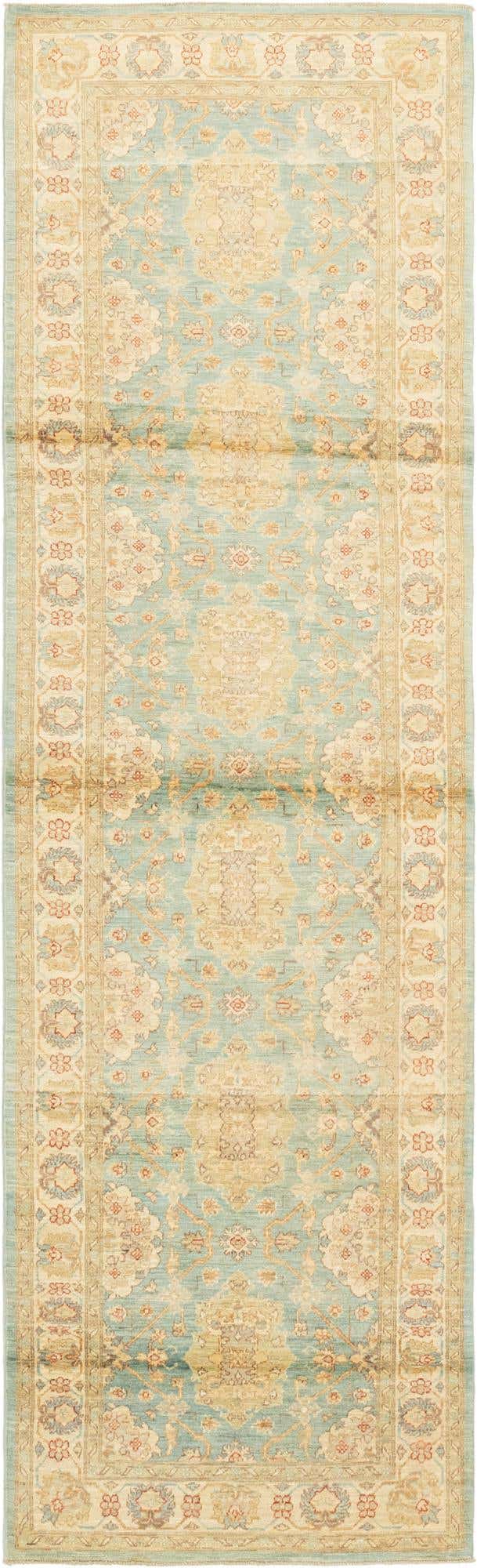 3' 1 x 10' 10 Hand Knotted Peshawar Ziegler Runner Rug