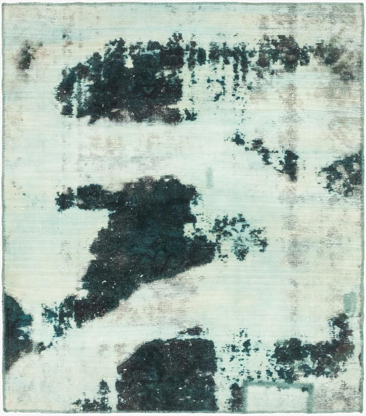 3' 6 x 4'  Hand Knotted Ultra Vintage Persian Wool Square Rug