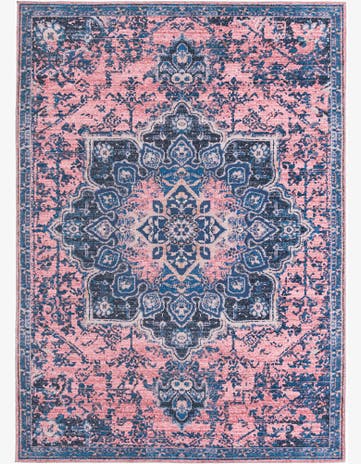 Salmon Pink Washable Francesca Rug