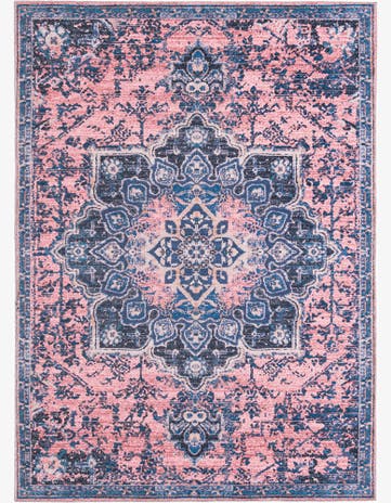 Salmon Pink Washable Francesca Rug