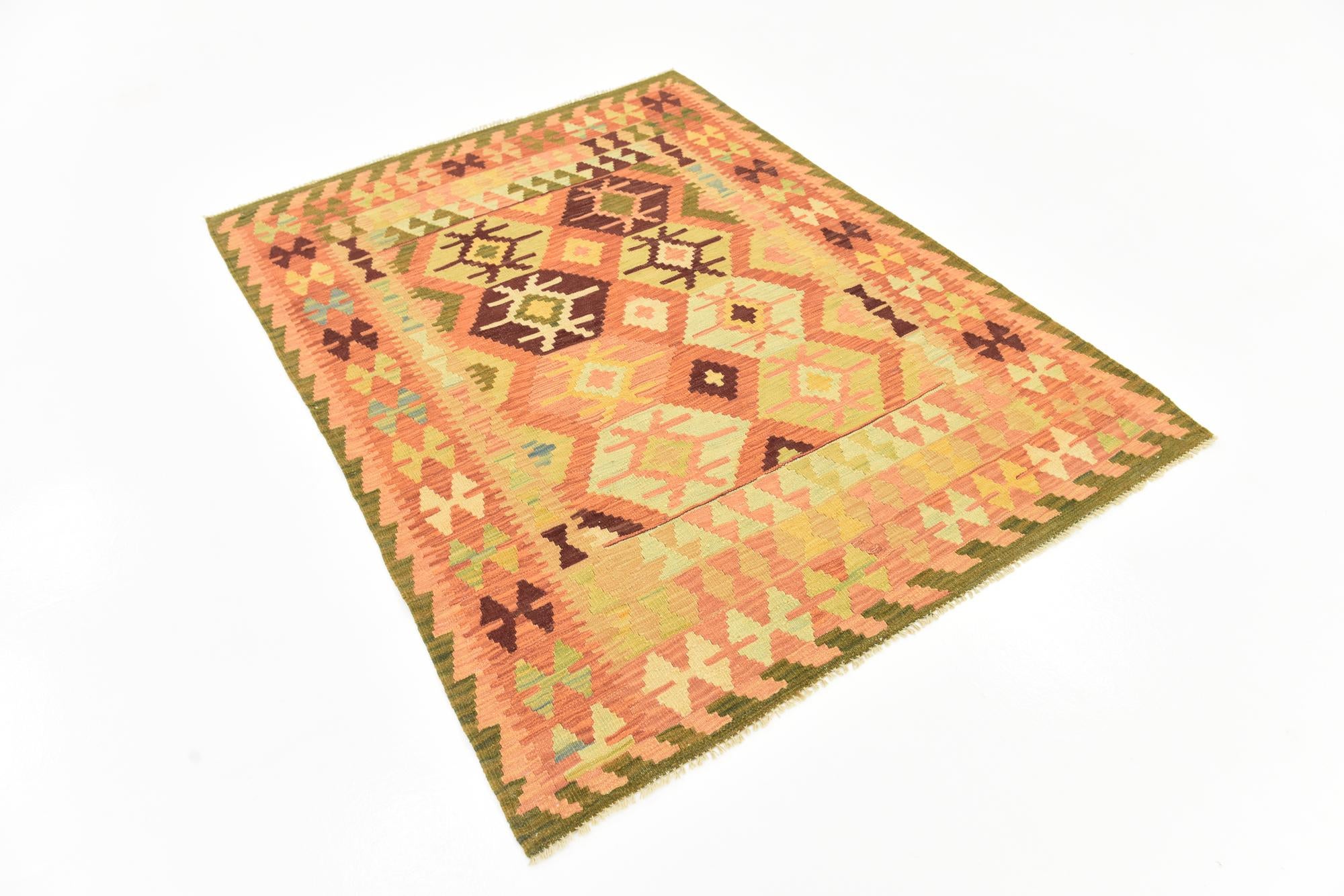 130cm x 175cm Tejido a mano Kilim Waziri Alfombra Lana