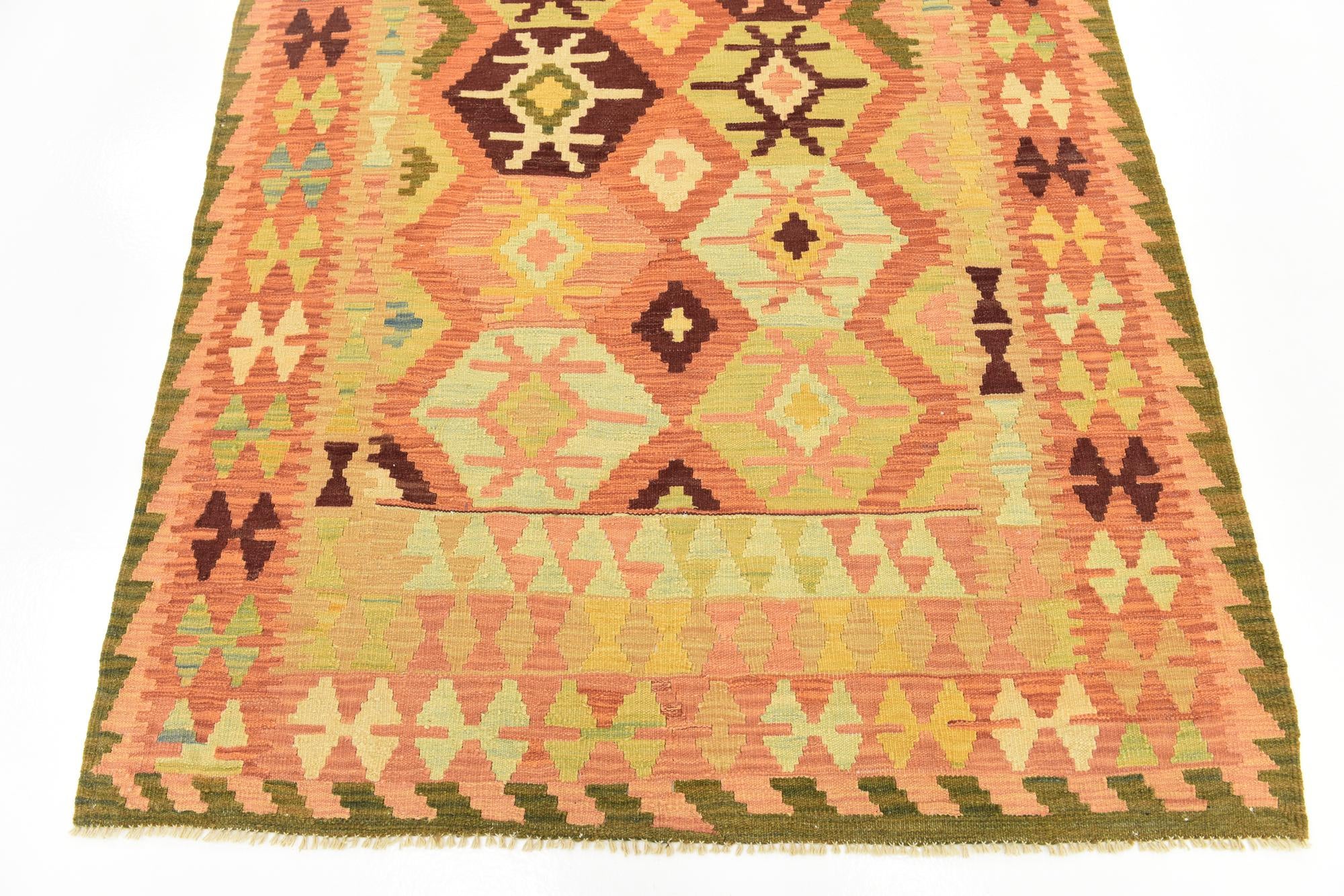 130cm x 175cm Tejido a mano Kilim Waziri Alfombra Lana