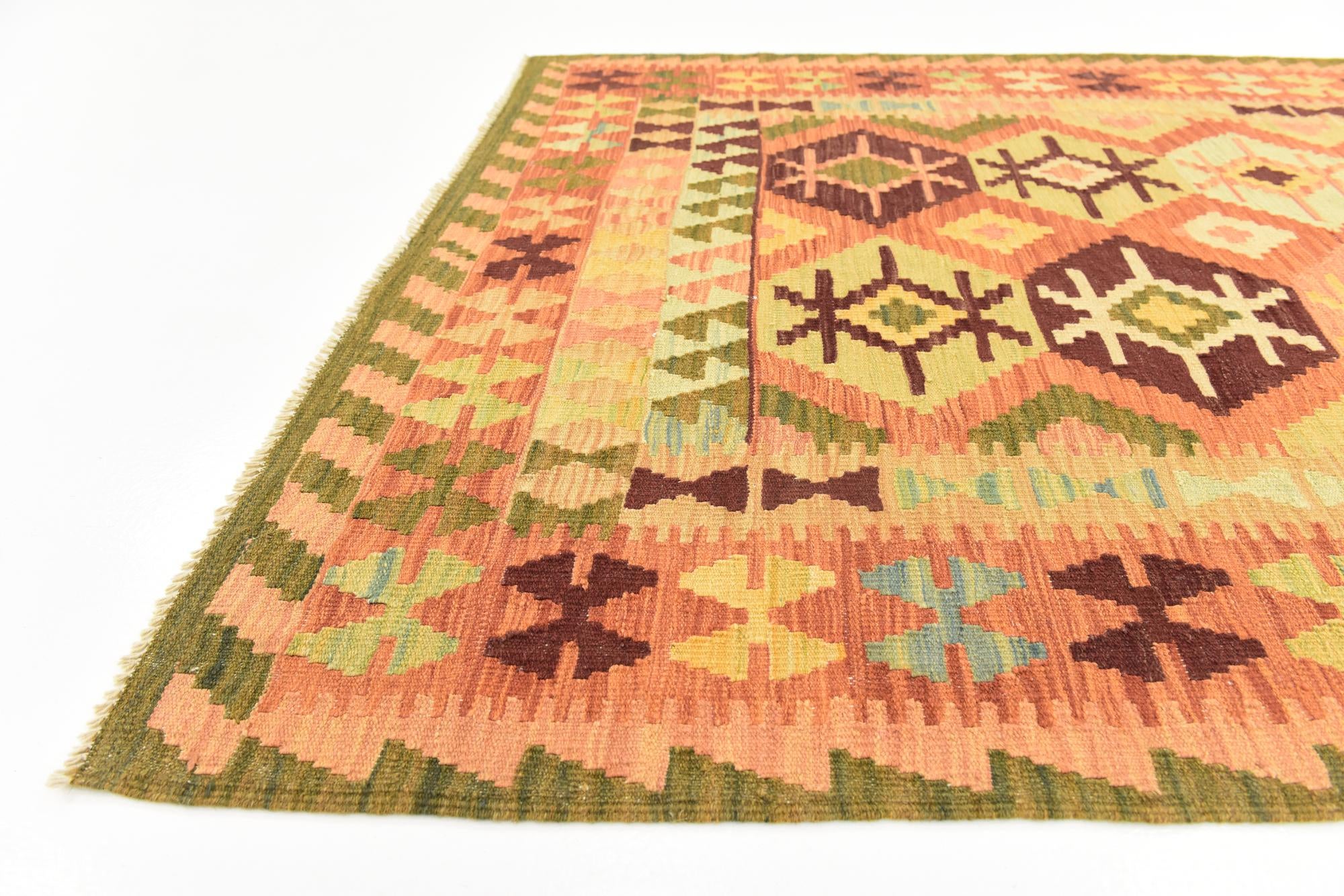 130cm x 175cm Tejido a mano Kilim Waziri Alfombra Lana