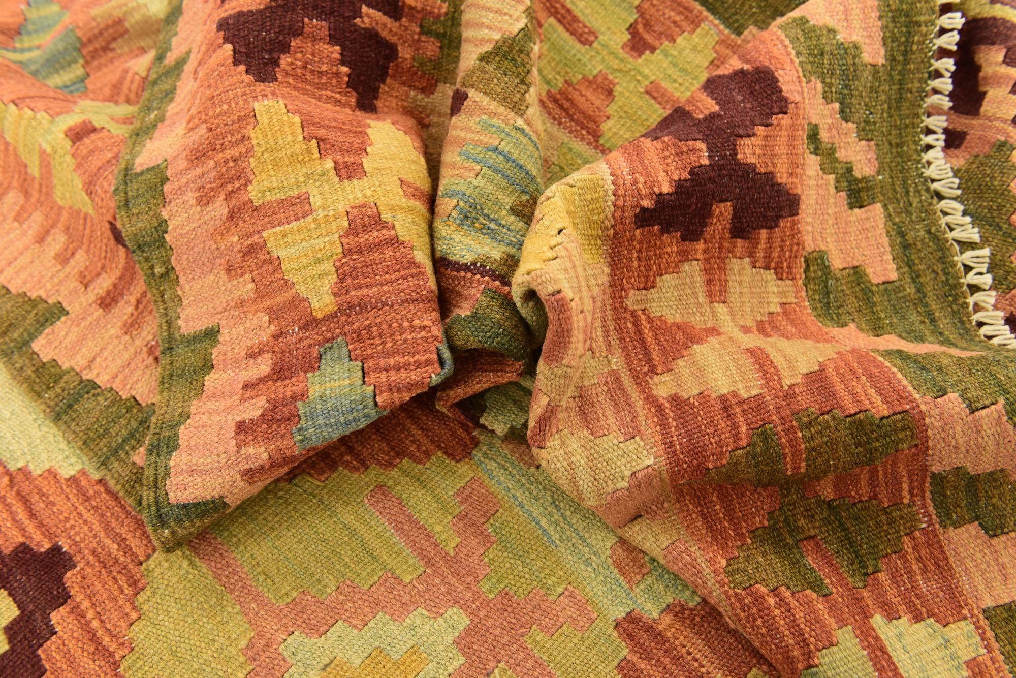 130cm x 175cm Tejido a mano Kilim Waziri Alfombra Lana