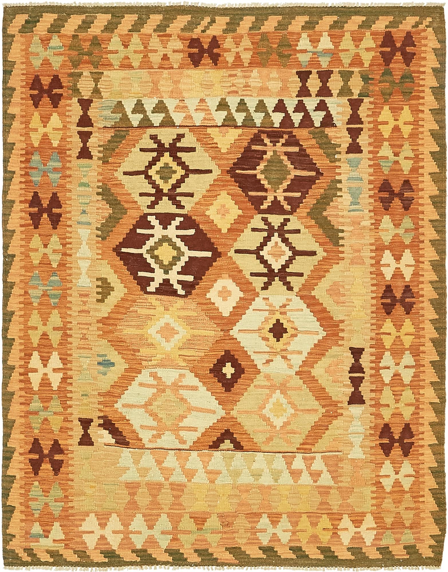 130cm x 175cm Tejido a mano Kilim Waziri Alfombra Lana