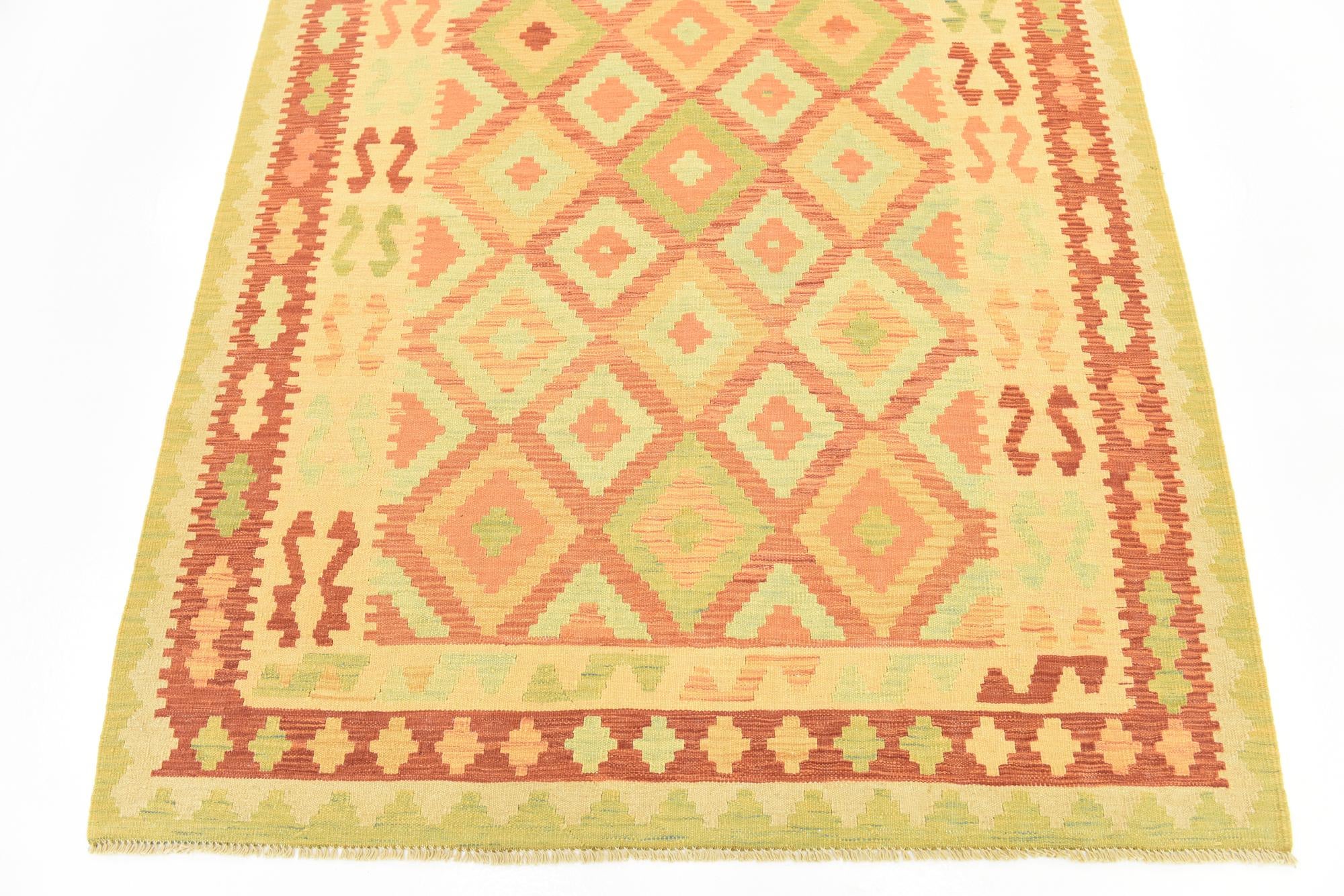 145cm x 195cm Tejido a mano Kilim Waziri Alfombra Lana