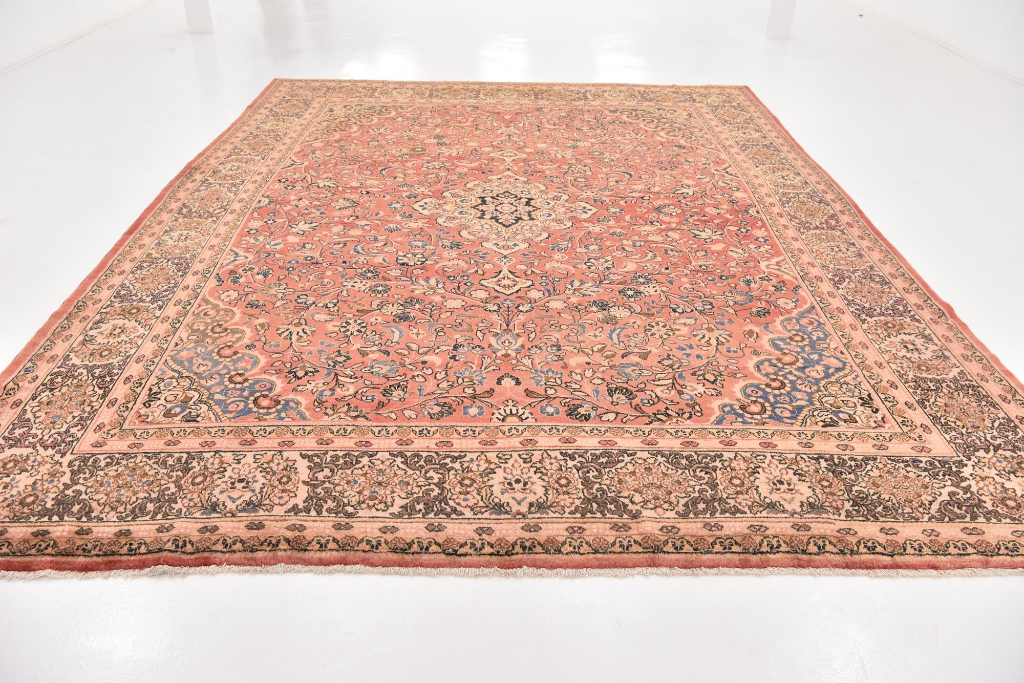 10' 6 x 13' 9 Hand Knotted Sarough Persian Wool Rug