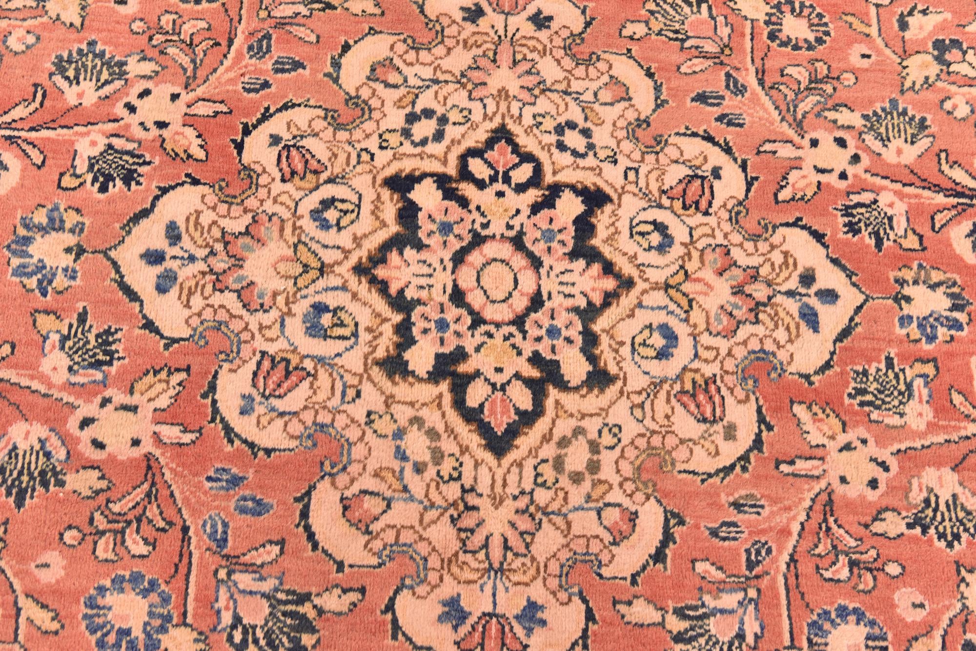 10' 6 x 13' 9 Hand Knotted Sarough Persian Wool Rug