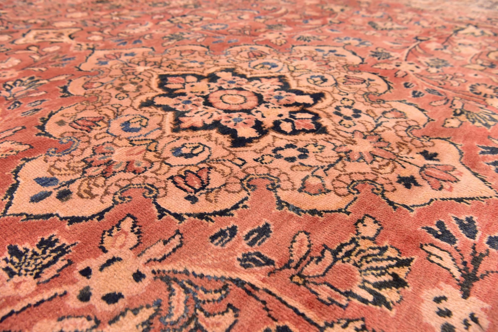 10' 6 x 13' 9 Hand Knotted Sarough Persian Wool Rug