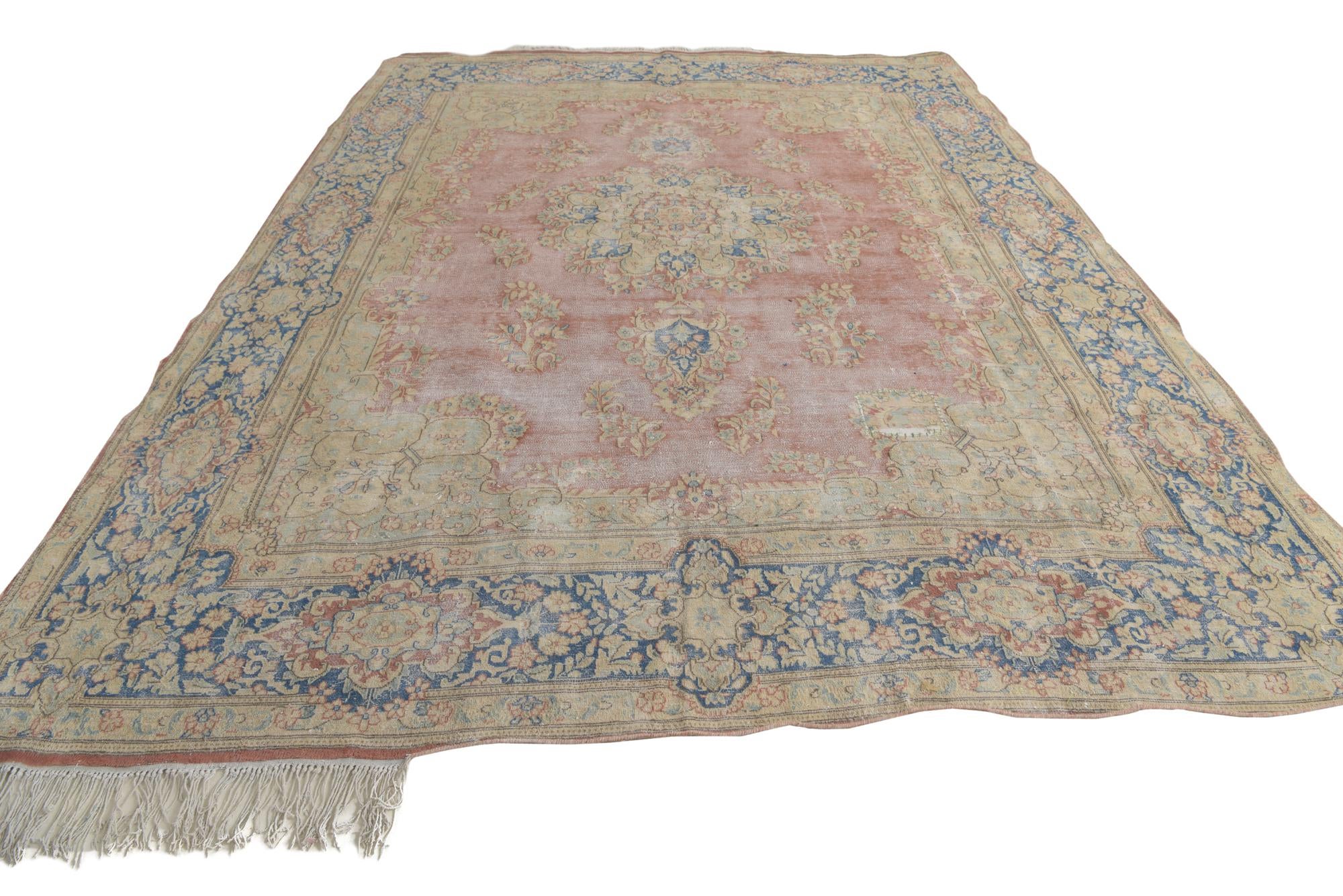 9' 8 x 13' Hand Knotted Ultra Vintage Persian Wool Rug