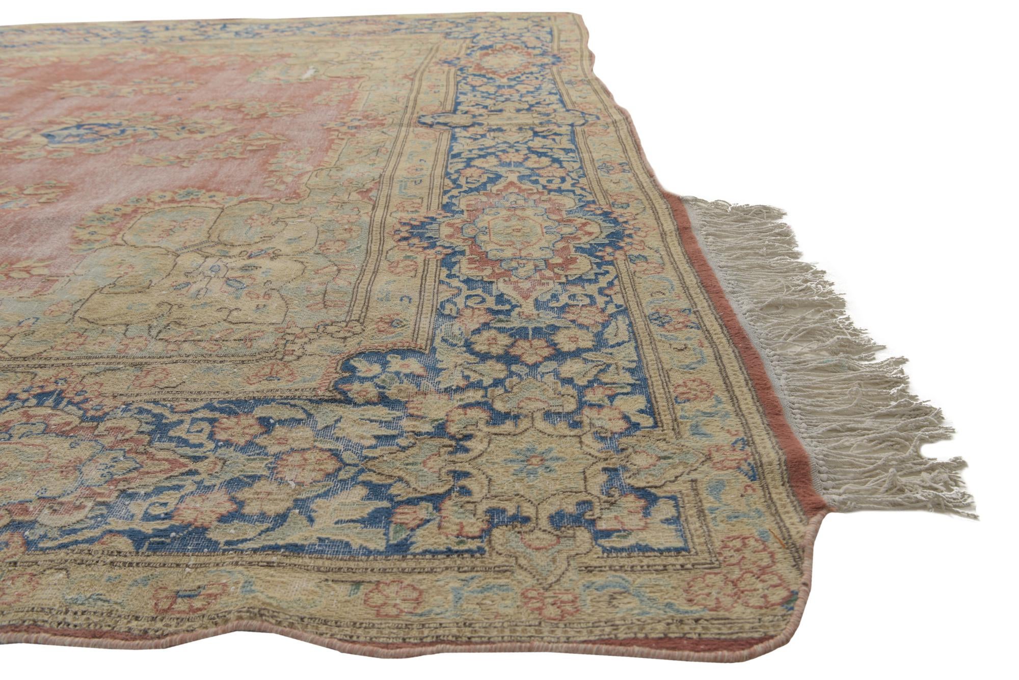 9' 8 x 13' Hand Knotted Ultra Vintage Persian Wool Rug