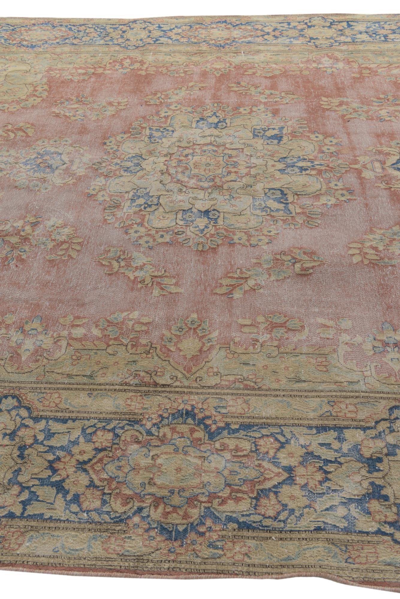 9' 8 x 13' Hand Knotted Ultra Vintage Persian Wool Rug