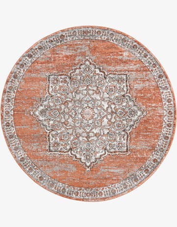Salmon Pink Nyla Round Rug