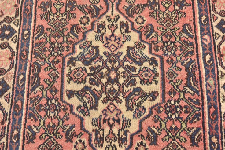 Detail image of 110cm x 325cm Hand Knotted Hamedan Persian Wool Runner Rug