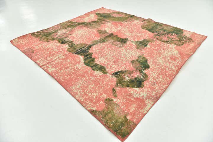 245cm x 265cm Handgeknoopt Ultra Vintage Perzisch Wol Vierkant Vloerkleed