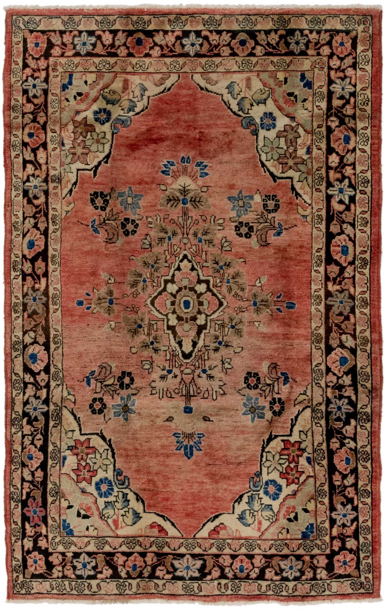 4' 5 x 7' 2 Hand Knotted Farahan Persian Wool Rug