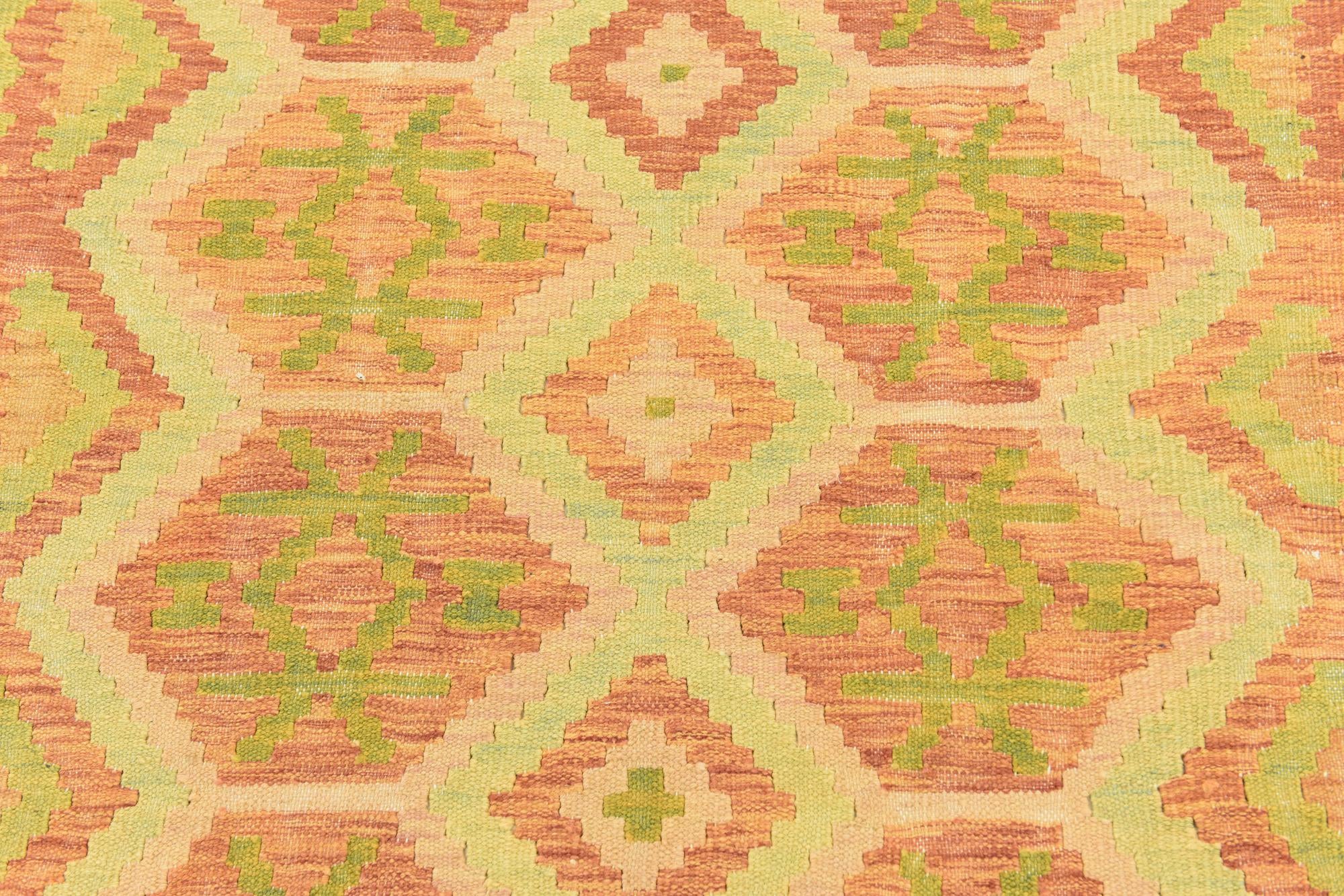 4' 10 x 6' 7 Hand Woven Kilim Waziri Wool Rug