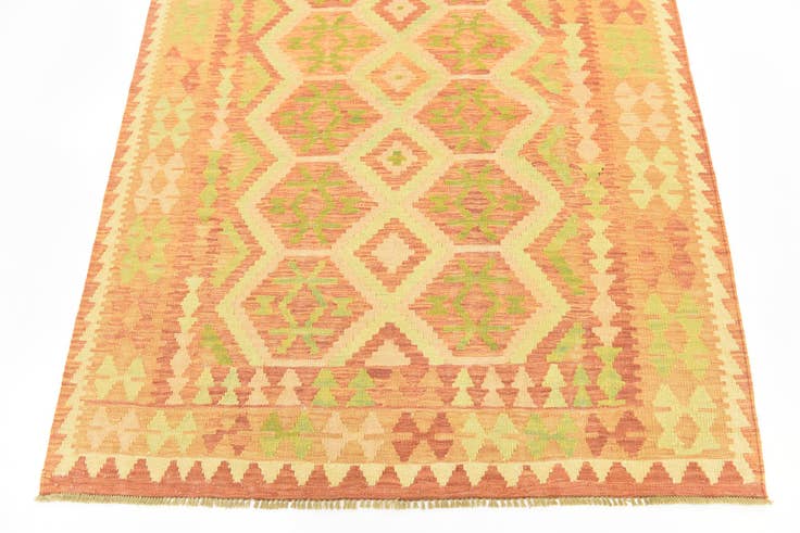 Detail image of 4' 10 x 6' 7 Hand Woven Kilim Waziri Wool Rug