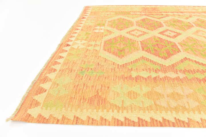 4' 10 x 6' 7 Hand Woven Kilim Waziri Wool Rug