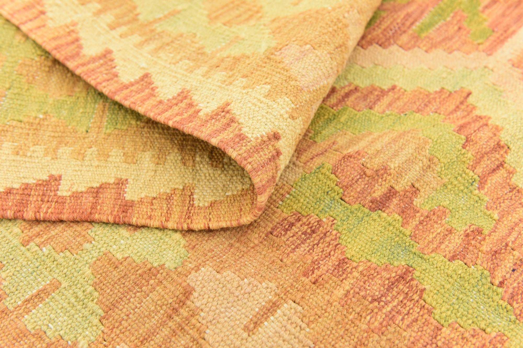 4' 10 x 6' 7 Hand Woven Kilim Waziri Wool Rug