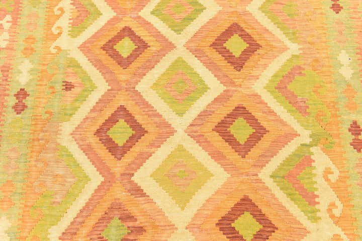 4' 9 x 6' 8 Hand Woven Kilim Waziri Wool Rug