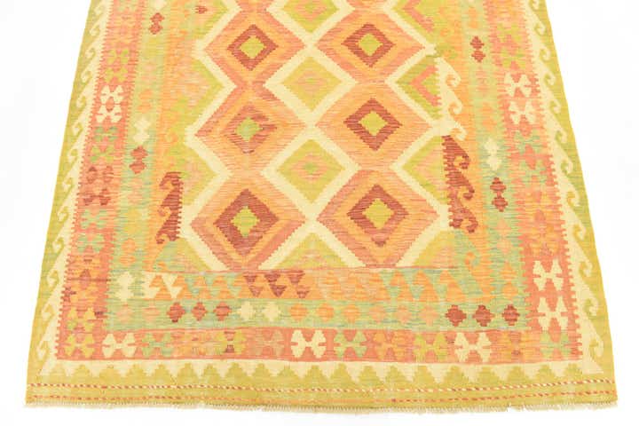 4' 9 x 6' 8 Hand Woven Kilim Waziri Wool Rug