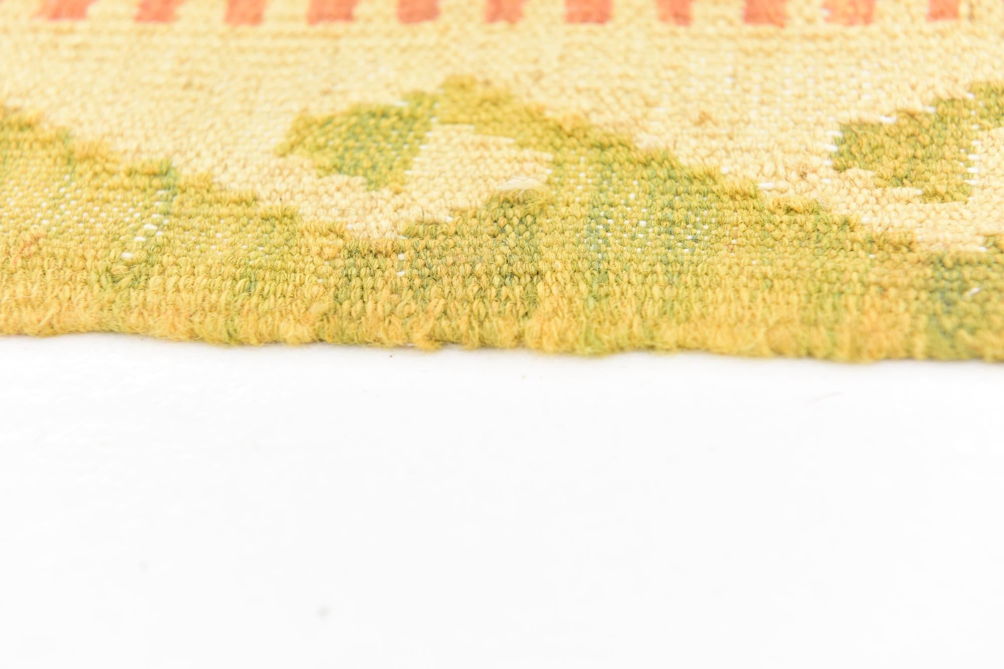4' 9 x 6' 8 Hand Woven Kilim Waziri Wool Rug