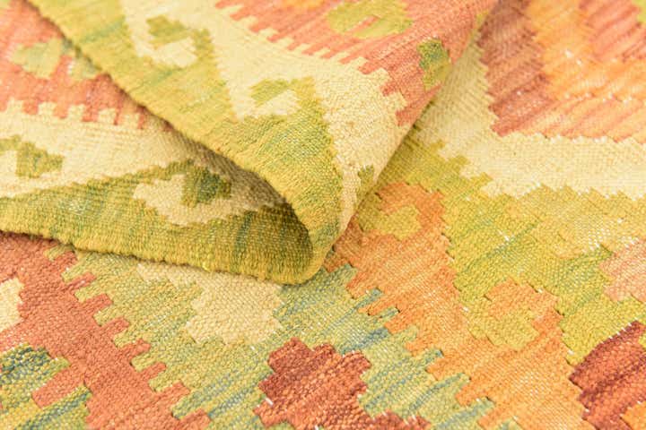 4' 9 x 6' 8 Hand Woven Kilim Waziri Wool Rug