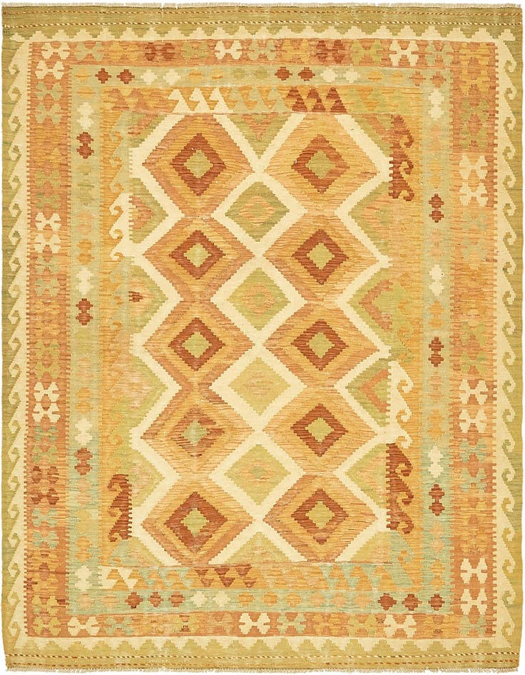 Detail image of 4' 9 x 6' 8 Hand Woven Kilim Waziri Wool Rug